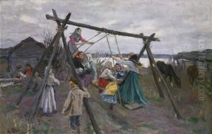 The Village Swing by Aleksei Stepanovich Stepanov