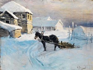 Winterlandschaft by Alexandr Nikoalevich Stepanov