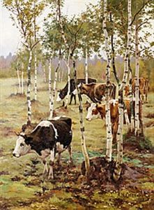 Kor I Landskap by Alexandr Nikoalevich Stepanov