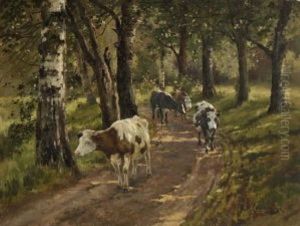 Kuhe Auf Dem Heimweg by Alexandr Nikoalevich Stepanov