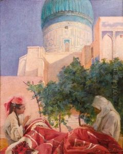 Die Teppichknupfer, Samarkand by Daniel Stepanov