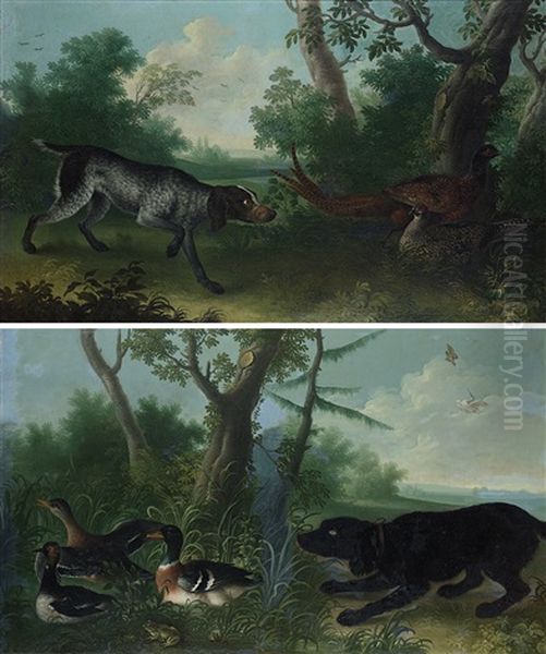 Chien Et Faisans - view 1