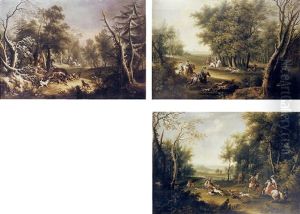 A Boar Hunt In Winter by Joseph Stephan