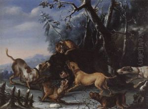 L'hallali D'un Sanglier by Joseph Stephan