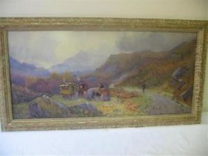 Gypsy Encampment In A Mountainous Landscape