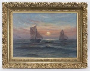 Untitled (ships At Sunset) by Romain Steppe