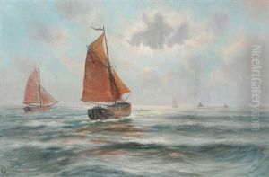 Zeilschepen Op Volle Zee by Romain Steppe
