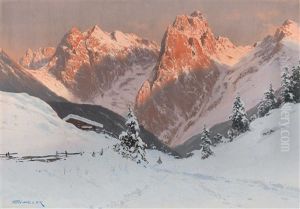 The Kaisertal In The Evening Light by Hans Sterbik