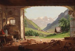 View Of Vent In The Ventertal With The Stubaier Ferner by Hans Sterbik