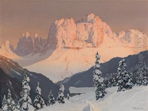 The Rosengarten As Seen From Sankt Cyrian by Hans Sterbik
