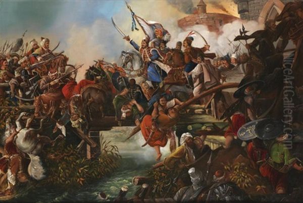 Combat Entre Ottomans Et Hongrois - view 1