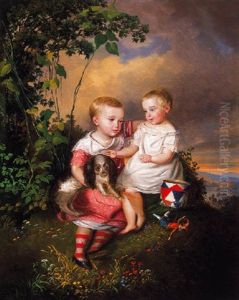 Gyermekek Kiskutyaval (children With A Puppy) by Karoly Sterio