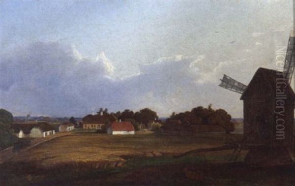Lettische Landschaft Mit Windmuhle - view 1