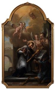 Heiliger Johannes Nepomuk In Anbetung Des Kreuzes by Ignaz Stern