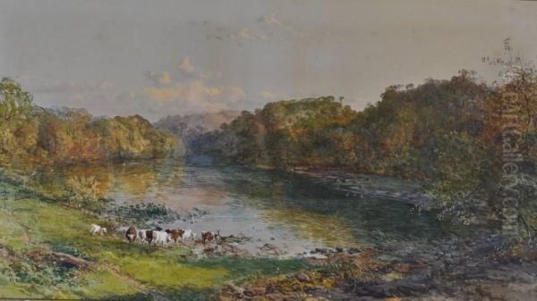 Cattle In Extensiveriver Landscape - view 1
