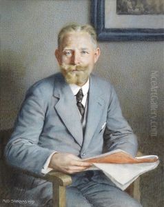 Bildnis Eines Herrn In Grauem Anzug, Ein Heft Haltend