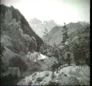 Auf Dem Weg Zur Rettengachmuhle Bei Ischl by Josef Sterrer the Elder