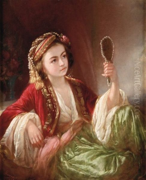 Jeune Ottomane Au Miroir - view 1