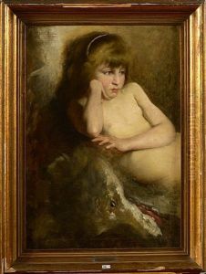 Fillette Sur Une Peau De Loup by Gyula Stetka