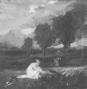Woman In Landscape by Charles Walter Stetson