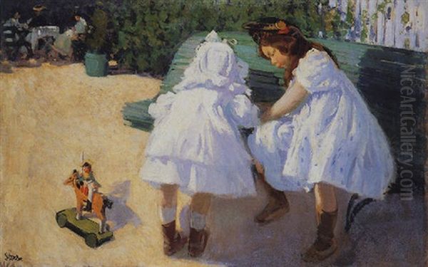 Playing On The Park Bench - view 1