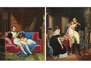 Napoleon Et Son Fils; Also A Companion Painting (pair)