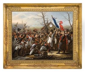 Napoleons Ruckkehr Von Der Insel Elba - Bilderuhr by Charles Auguste Guillaume Steuben