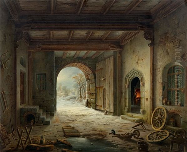 Blacksmith's Forge In Winter - view 1