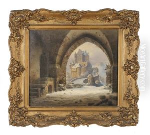 Torbogen Mit Blick Auf Eine Burg by Wilhelm Steuerwald