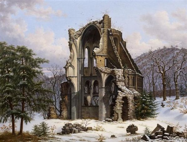 Die Klosterruine Heisterbach Im Winter - view 1