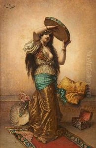 Danseuse Orientale Au Tambourin by Agapit Stevens