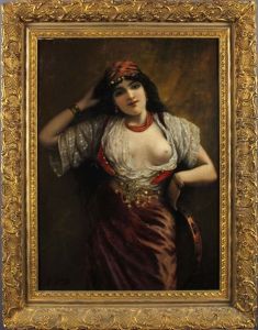 Jeune Oriental Au Tambourin by Agapit Stevens