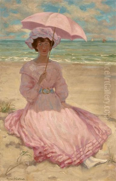 Jeune Femme A L'ombrelle Rose - view 1