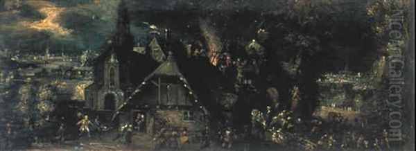Naechliche Feuersbrunst In Einem Flaemischen Dorf - view 1