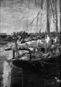 Sailboat At Anchor by Edith Briscoe Stevens