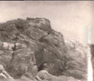 The Artist Charles F. Morse At This Easel, Cape Elizabeth