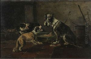 Deux Chiens A Un Os Ne S'accordent by Joseph Stevens