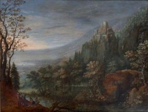 Paysage De Montagne Avec Un Lac by Pieter Stevens