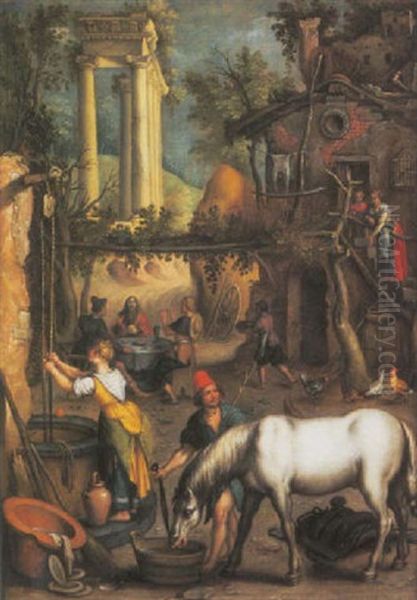 Figures At A Well, The Supper At Emmaus Beyond - view 1