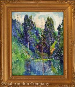 Wooded Landscape In The Great Smoky Mountains by Will Henry Stevens