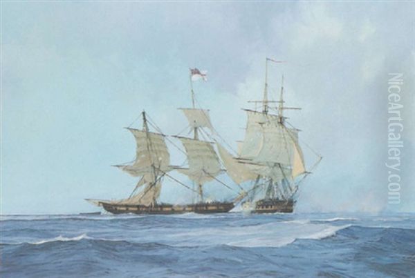 An Engagement Between "hms Penguin" And "uss Hornet", March 23, 1815 - view 1