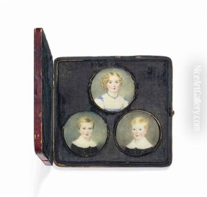 Portrait Miniatures Of The Children Of Lord Fitzroy Somerset, 1st Baron Raglan (3 Works) by Anthony Stewart