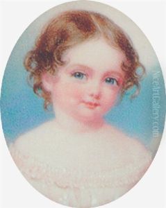 A Charming Portrait Of A Young Girl (marchioness Of Linlithgow As A Child?), With Loosely Curled Hair by Anthony Stewart
