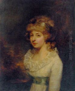 Portrait Of The Hon. Mary Wyndham Bouverie In A White Dress, In A Landscape Portrait Of The Hon. Mary Wyndham Bouverie In A White Dress, In A Landscape
