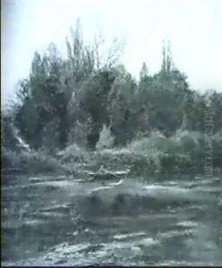 Flusslandschaft Mit Kahn by Eugene Stibbe