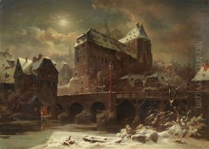 View Of Marburg With The Old University, Lahnbrucke And Deutschherrenmuhle View Of Marburg With The Old University, Lahnbrucke And Deutschherrenmuhle