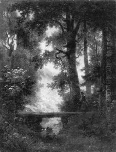 Waldlichtung Mit Bach Und Staffagen Waldlichtung Mit Bach Und Staffagen