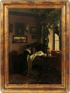 Interior Scene by Oswald Stieger