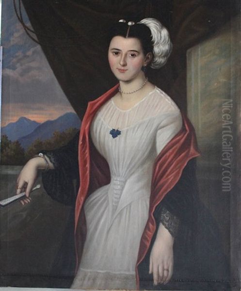 Pair Of Portraits Of A Lady And A Gentleman In Landscapes - view 1
