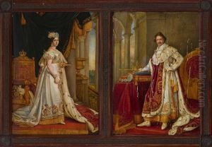 Konigin Therese Und Konig Ludwig I. Von Bayern Im Kronungsornat (2 Works)